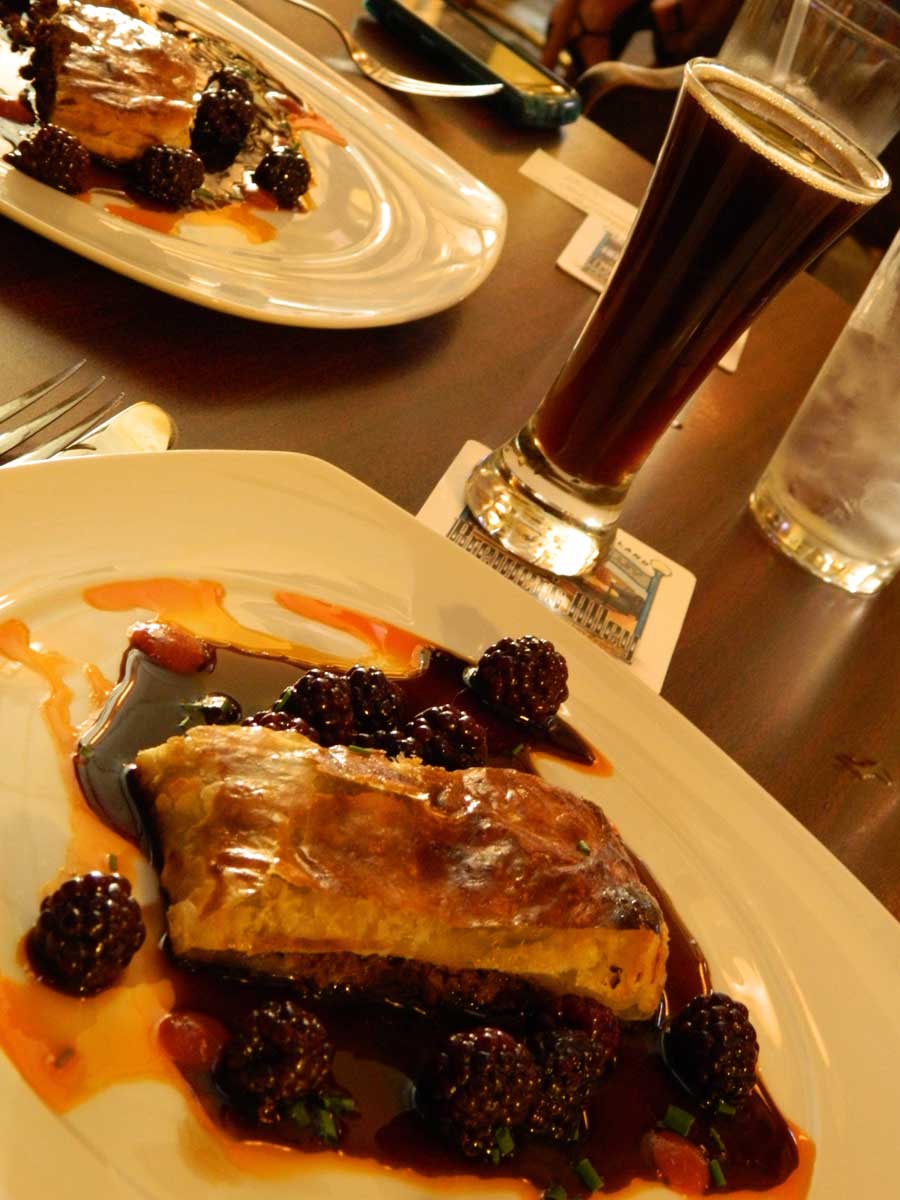 Jamaican spiced beef in phyllo at the Brewer's Alley, Frederick, MD