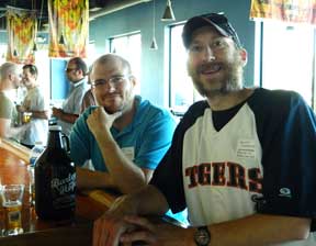 Firestone Tavern's Chris Tereyla (L) and Larry Pomerantz (R) of Barley & Hops, at Flying Dog's Backyard Symposium, held at the Frederick, MD brewery