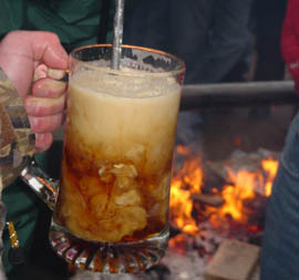 Bock and fire - a warming plunge - photo by Lucy Saunders