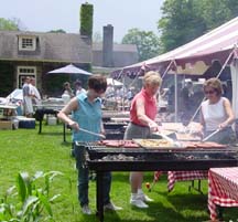 Humid and hot dogs, the Slow Food volunteers at Farmers Museum, photo by Lucy Saunders